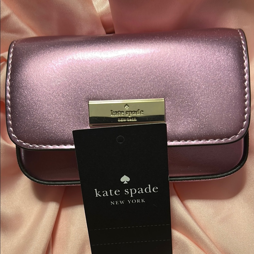 Kate Spade Kenzie Purple Metallic Micro Bag/Card Holder NWT $199 retail - Picture 11 of 11